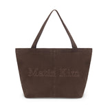 VINTAGE WASHED COTTON SHOULDER BAG IN BROWN