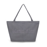 VINTAGE WASHED COTTON SHOULDER BAG IN GREY
