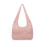 LOGO POINT SUEDE ROUND ECOBAG IN PINK