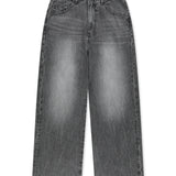 MATIN WAIST LOGO WIDE DENIM PANTS IN GREY