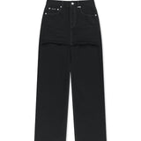 SKIRT OVERLAY DENIM PANTS IN BLACK