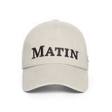MATIN FLAT CROWN BALL CAP IN BEIGE