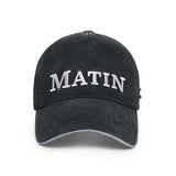 MATIN FLAT CROWN BALL CAP IN CHARCOAL
