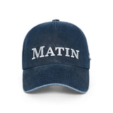MATIN FLAT CROWN BALL CAP IN NAVY