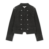 VINTAGE WASHED NAPOLEON JACKET IN CHARCOAL
