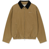 CORDUROY CONTRAST TRIM BLOUSON JUMPER IN BEIGE