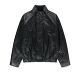 WAXED HIGH NECK JUMPER IN BLACK