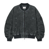 PIGMENT COATED BACK LOGO JUMPER IN CHARCOAL