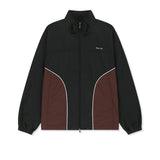 CONTRAST TRIM TRACK ZIP UP IN BLACK