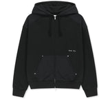 COLOR BLOCK HOODY ZIP UP IN CHARCOAL