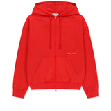 COLOR BLOCK HOODY ZIP UP IN RED