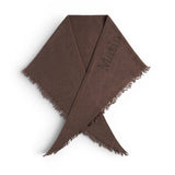 FUZZY TRIANGLE FRINGE MUFFLER IN BROWN