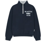 MATIN LOGO QUARTER ZIP UP IN NAVY