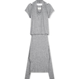 TWO WAY LAYERED JERSEY DRESS IN GREY