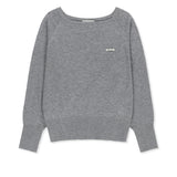 BETWING FIT BOAT NECK KNIT PULLOVER IN GREY