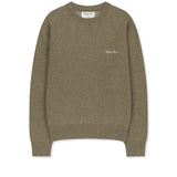 CALLIGRAPHY BACK LOGO KNIT PULLOVER IN KHAKI