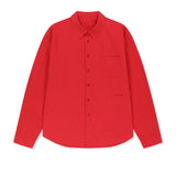 WASHED COTTON POCKET SHIRT FOR MEN IN RED