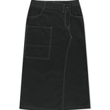 BIG POCKET LONG WRAP SKIRT IN BLACK