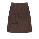 VINTAGE POCKET MIDI SKIRT IN BROWN