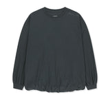 BLOUSON HEM OVERFIT TOP IN CHARCOAL