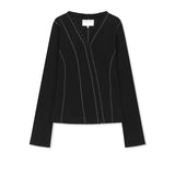 MULTI STYLING HOOK DETAIL SLIM TOP IN BLACK