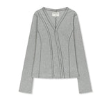 MULTI STYLING HOOK DETAIL SLIM TOP IN GREY