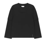 CROSS BACK LAYERED TOP IN BLACK
