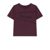 DIAGONAL CUT LOGO CROP TOP IN PURPLE
