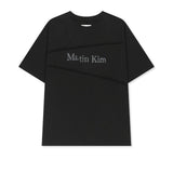DIAGONAL CUT LOGO TOP IN BLACK