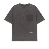VINTAGE WASHED CALLIGRAPHY BACK LOGO TOP IN CHARCOAL
