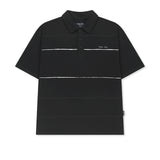 CUT OUT BLOCK COLLAR TOP FOR MEN IN BLACK