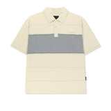 CUT OUT BLOCK COLLAR TOP FOR MEN IN IVORY