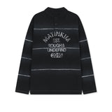 REVEAL STRIPE LOGO COLLAR TOP FOR MEN IN BLACK