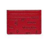 MATIN ALL-OVER LOGO CARD WALLET IN RED