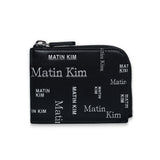 MATIN ALL-OVER LOGO HALF ROUND ZIP WALLET IN BLACK