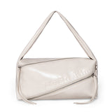 PADDED DIAGONAL ZIPPER BAG IN IVORY