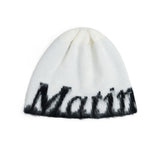 MATIN BRUSHED REVERSIBLE BEANIE IN WHITE