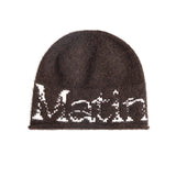 BOUCLE CRACK LOGO BEANIE IN BROWN