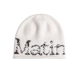 BOUCLE CRACK LOGO BEANIE IN LIGHT BEIGE