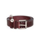 MINI DOT STUD LEATHER BELT IN WINE