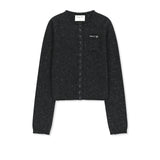 NEP YARN MINI POCKET KNIT CARDIGAN IN CHARCOAL