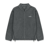BOUCLE TEXTURE KNIT ZIP UP IN GREY