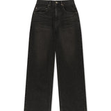 WASHED RIB DENIM PANTS IN DARK GREY