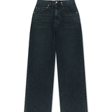 WASHED RIB DENIM PANTS IN DARK NAVY