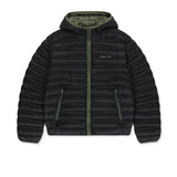 CONTRAST TRIM LIGHT DOWN HOODY JUMPER IN BLACK