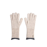 COLOR-BLOCK CUFF GLOVES FOR WOMEN IN LIGHT BEIGE