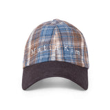 MATIN CONTRAST BRIM CHECK BALL CAP IN BROWN