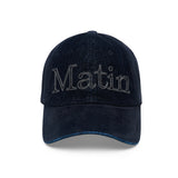 MATIN WASHED VELVET BALL CAP IN NAVY