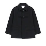 WOOL BLEND DUFFLE OUTER IN BLACK