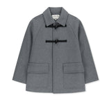 WOOL BLEND DUFFLE OUTER IN GREY